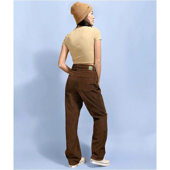 Empyre Pants Womens 11 Brown 32x29.5 Corduroy Loose Baggy Tori Carafe Skate Y2K - Picture 4 of 14